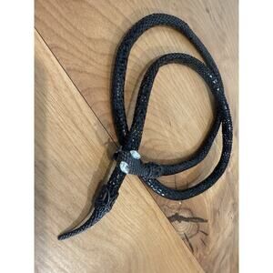 Black Mesh Serpent Snake Halloween Costume Jewelry Belt Figurine Necklace 32 in